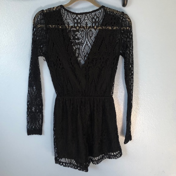 Black Lace Romper - Picture 2 of 2